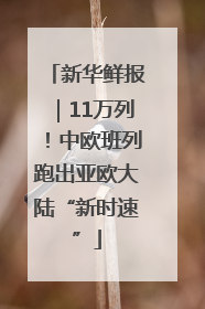 新华鲜报｜11万列！中欧班列跑出亚欧大陆“新时速”